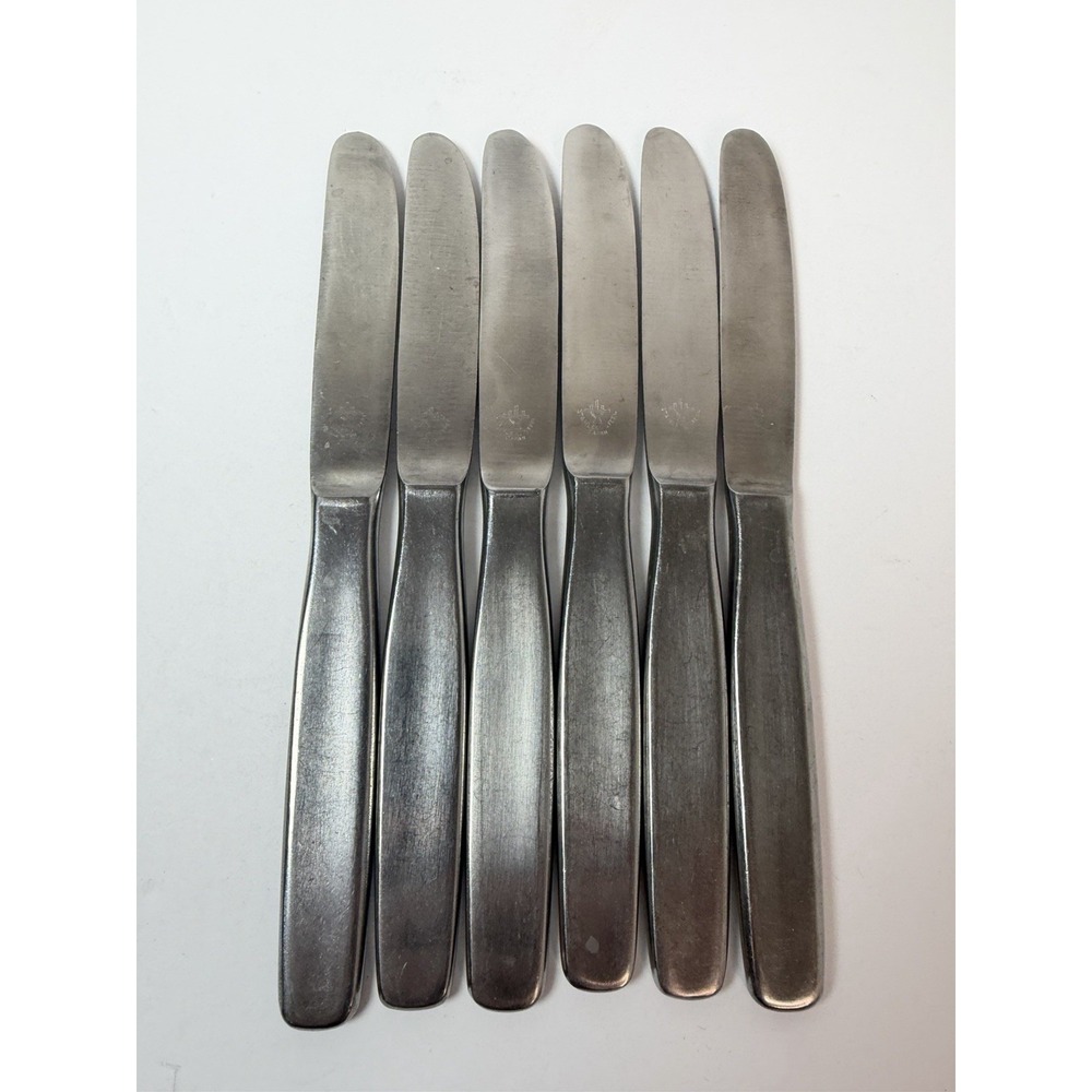 6 WMF Cromargan  Stainless Steel Form Dinner Knives 8 1/8" inch